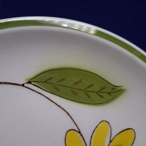 Mikasa Tampa Stone Salad Plate Yellow Green Floral Design Japan - Picture 4 of 8